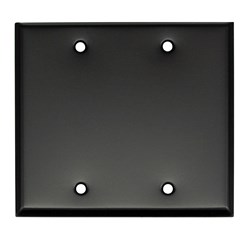 Whirlwind Wall Plate - 2 Gang Black Blank
